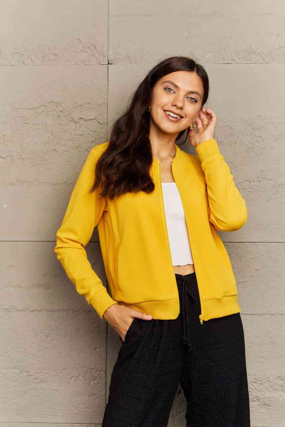 Claire Plaid Round Neck Long Sleeve Jacket