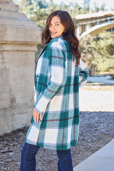 Shiloh Plaid Button Up Lapel Collar Coat