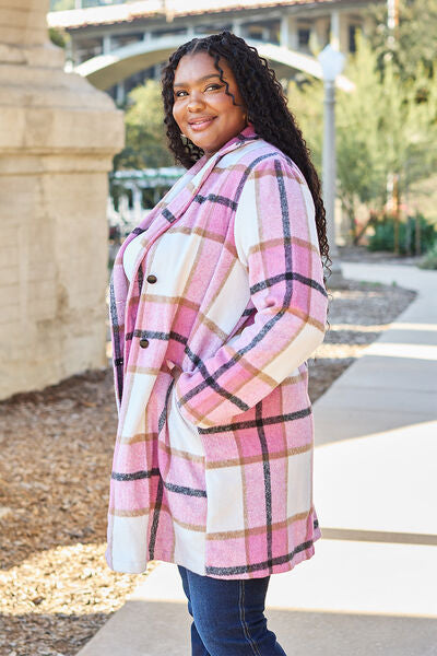 Shiloh Plaid Button Up Lapel Collar Coat