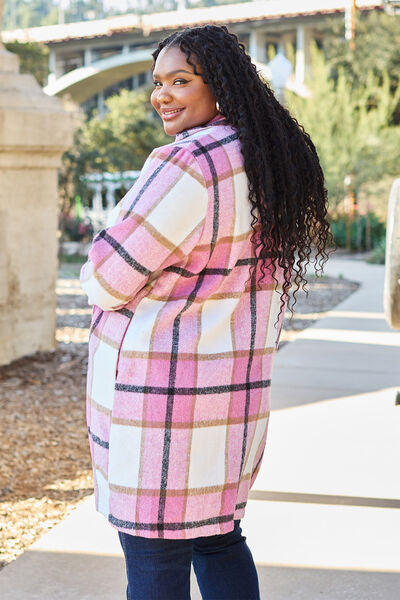 Shiloh Plaid Button Up Lapel Collar Coat