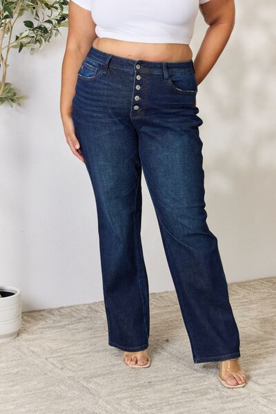 Judy Blue  Button-Fly Straight Jeans
