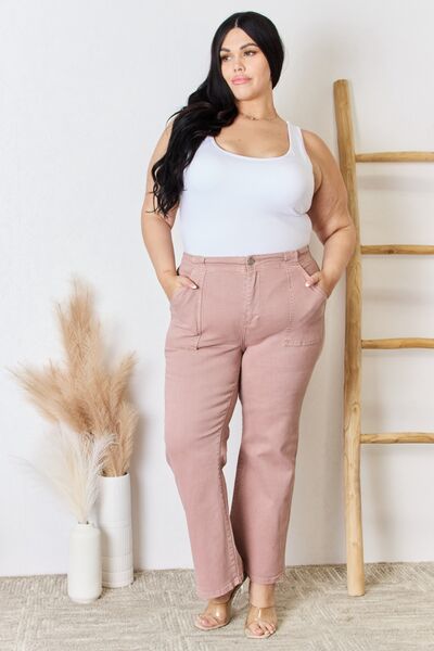 RISEN  High Rise Ankle Flare Jeans